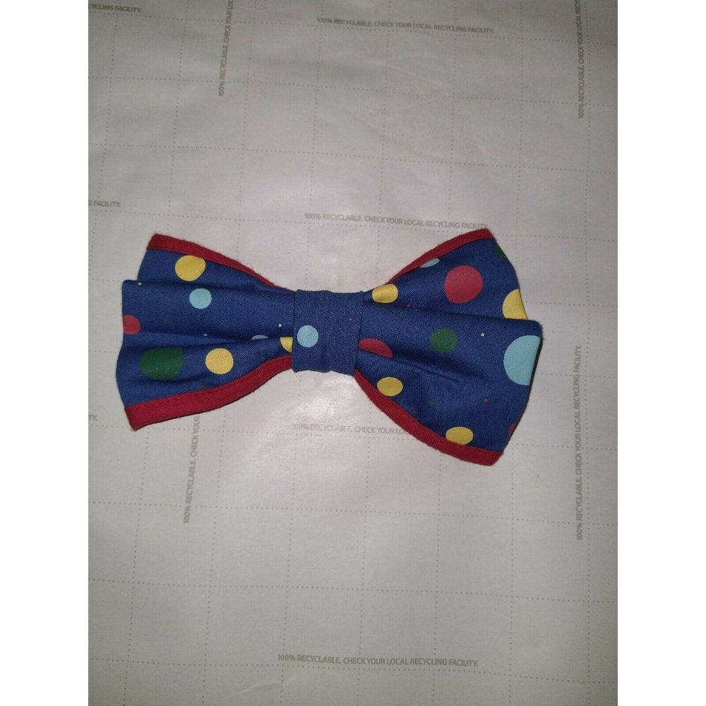 Well Made Polka Dot Blue Clown Bow Tie Neck Tie